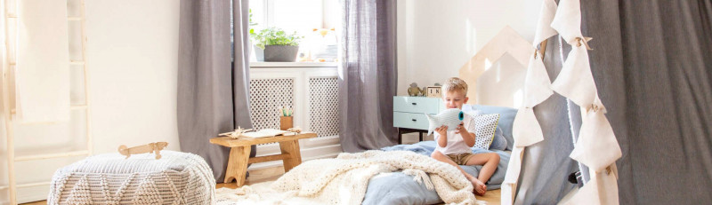 Kinderzimmer im Farbton Schwanenfeder