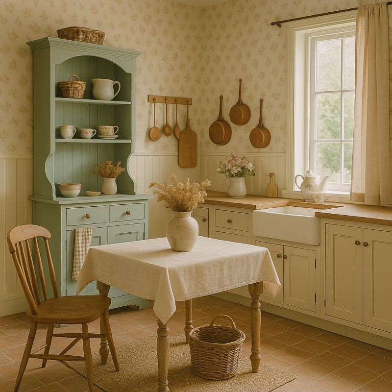 Cottagecore Küche - moderner Landhausstil