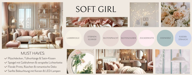 Soft Girl Aesthetic: feminin romantischer Einrichtungsstil
