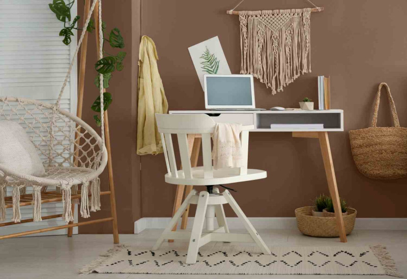 Boho Style wohnen – Arbeitszimmer im Boho-Stil.